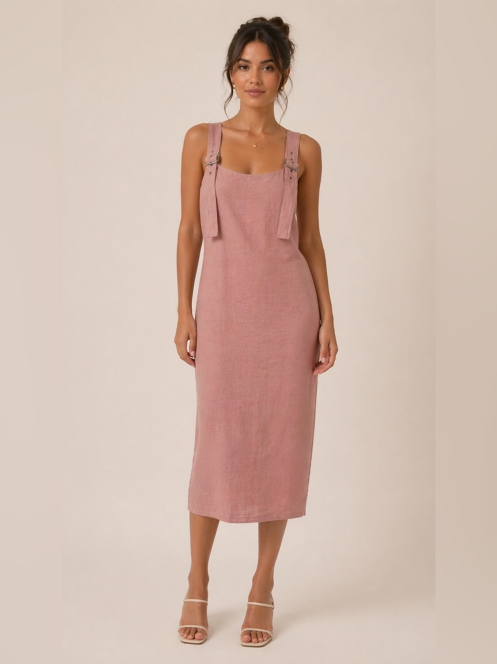 Choosy (rare find) Pink Pencil Midi Dress Adjustable Buckle Straps